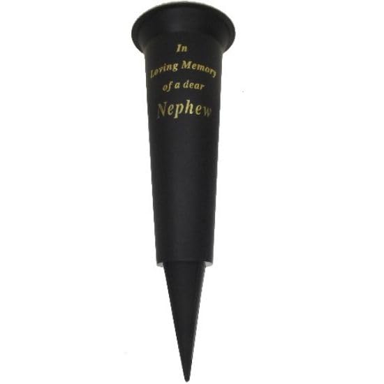 Special Graveside Memorial Grave Spiked Flower Vase In Loving Memory Special Memorial Vase for Graves - Plastic Cemetery Flower Holder with Spike, (1, Nephew)