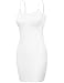 FPT Womens Basic Spaghetti Strap Extra Long Fitted Tunic Top WHITE SMALL