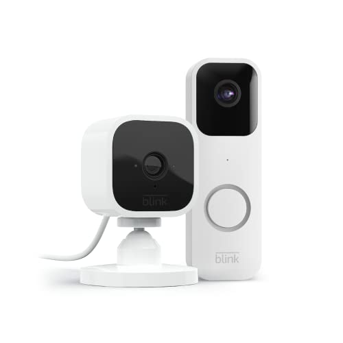 Blink Video Doorbell (White) Mini Camera (White) with Sync Module  Two-Way Audio, HD Video, Motion and Chime Alerts Alexa Enabled in Oman 