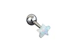 5mm 16g 16-gauge Stainless Steel Fashion Body Jewelry Mini Small Lovely Beautiful Cute Cool Cartilage Tragus Barbell Opal Jewish Dallas Death Star Earring Piercing For Women Teens Girls Men