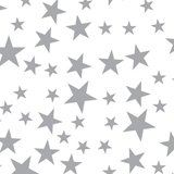 Suttons wrap Printed Patterned Tissue Wrapping Paper Luxury 5 Sheets - Silver Stars on White