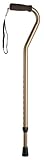 Carex Offset Cane with Cushioned Handle and Wrist Strap, Bronze
