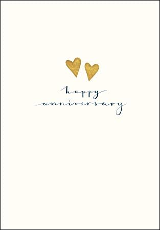 Happy Anniversary Simple Gold Foil Greeting Card Quality Cards