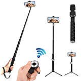 Selfie Stick Bluetooth, Roogeld Wireless Selfie Stick Tripod Rotation Extendable 32.67''Monopod Aluminum with Bluetooth Remote Shutter for iPhone X/8/8P/7/7P, GoPro,Samsung Galaxy, Google, Huawei