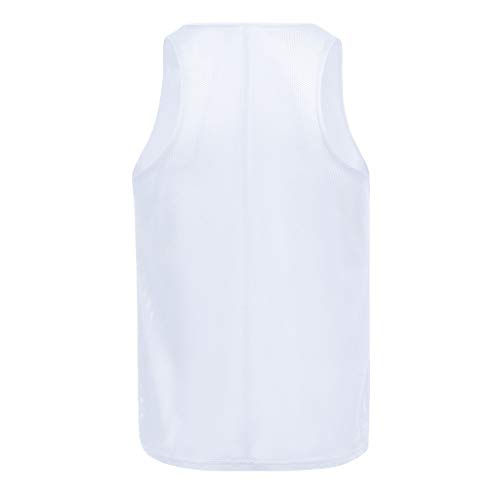 Sleeveless A-Shirts Men's Racerback Tank Tops Undershirts Gym Workout Thin Breathable Training Y-Back Musle Shirt (White, M)