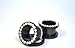 TOUCHNEW Black Anodized Titanium Over Surgical Steel Screw-on Plugs/gauges with Clear Diamond Cz Stones 2 Pieces (1/2'' (12MM))