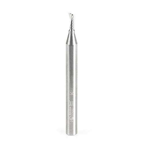 Amana Tool 51490 Metric SC Spiral O Single Flute, Aluminum Cutting 3 D x 8 CH x 6 SHK x 63mm Long Up-Cut Router Bit with Mirror Finish