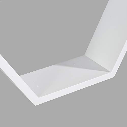 ZGZD White Floating Shelves Hexagon Wall Organizers Display Hanging Shelf for Room, Kitchen