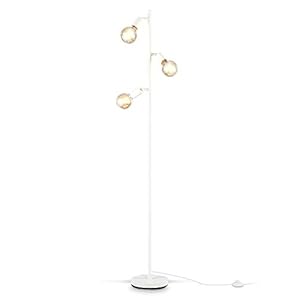 B.K.Licht I Vloerlamp I retro lamp voor binnen I voor woonkamer I industrieel I wit I staande lamp I vintage staande…