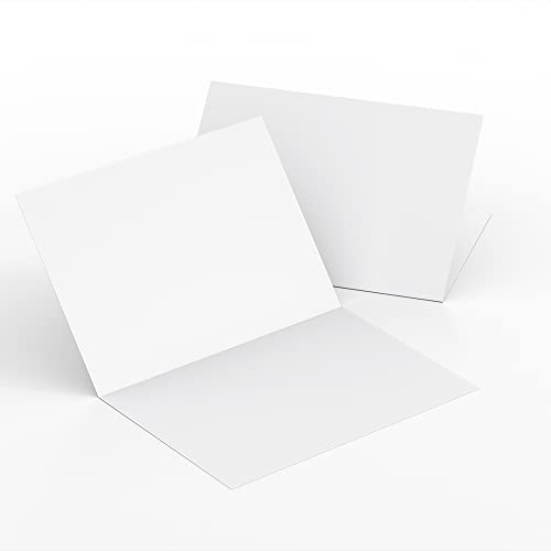 Reskid 100-Pack Of Heavyweight White Blank Cards - 5.5x8.5 Scored To 4.25x5.5 Greeting Cards - 110lb Blank Cards - Printable Note Cards (4.25x5.5, inches)
