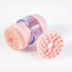 Dog Bath Brush, Pet Massage Brush, Dual Attachments, Cat Brush, Dog Cleaning And Grooming Brush, Soap And Shampoo Dispenser, For Dogs Cats With Short Or Long Hair (Pink)