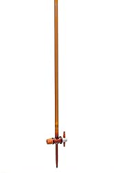 EISCO Amber Burette, 10mL - with PTFE Key Stopcock