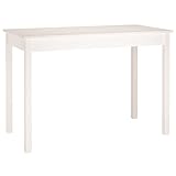 vidaXL Rectangular White Dining Table - Solid Pine