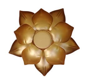 Brass Gallery Metal Lotus | Flower Diya for Home | Temple for Pooja | for Diwali Decoration (Golden) (Small)