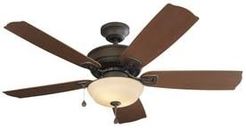 Harbor Breeze Echolake 52-in Bronze Downrod or Close Mount Indoor/Outdoor Residential Ceiling Fan Standard Included (5-Blade)