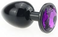 GaiNL Multicolor Stainless Steel A-n-a-l Bu-tt Pl-ug Base With Jewelry Birth Stone Butt-Anal-Play(Black)(L Size)