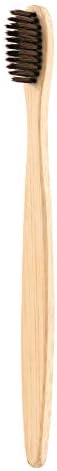 Bamboo Toothbrush Soft Natural Organic Biodegradable Bristles for Sensitive Gums Dental Care for Teeth Whitening Size 1PC (Black)