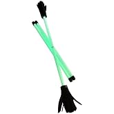 Z-Stix Professional Juggling Flower Sticks/Devil Sticks and 2 Hand Sticks, Beginner Friendly - Neon Series (Mosquito, Glow in The Dark)