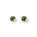 Kathy Bankston Handmade 6mm Vesuvianite Stud Earrings for Women and Girls, Round Bezel 925 Sterling Silver