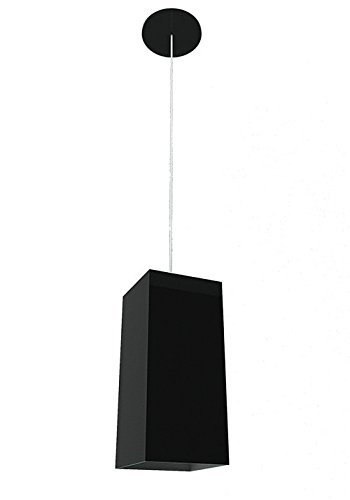 Pendente Luminária de Alumínio para Balcão Cozinha Americana Quadrado Tubo (Preto)