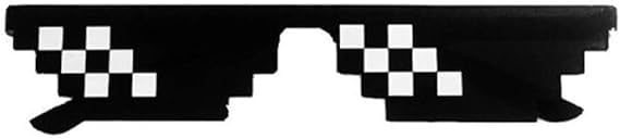 DPWOUM Black Mosaic Sunglasses Men Women Pixel Black Retro Vintage Gamer Party Glasses H9m0 Cool Sunglasses Robot, a,Party Hats, Masks and Accessories,Party Supplies