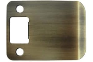 Round Corner Extended Lip Strike Plate, 2-1/4" x 2-1/2", (3" Overall Length), Antique Brass by Stone Harbor Hardware