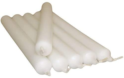 Pack of 10 Colourful Non DRIP Dinner Candles for Less Price - AVILABLE in Purple, Green,Blue,Pink, Orange,White and RED (White)