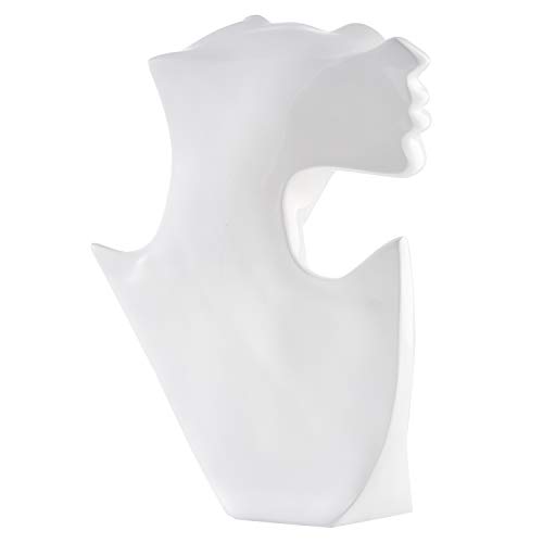 QILICHZ Boutique Sturdy Figure Mannequin Bust Stand for Chain Necklace,Pendant,Earring Drops Jewelry Props Display (White)