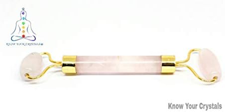Know Your Crystals Rose Quartz Roller (Pink Color) (Length : 16 cms and Approx Weight : 60-65 GMS)