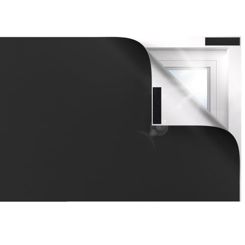 Blackout Blind 147x400cm, No Drill Window Cover for Bedroom Portable Blackout Blinds Stick On Window Curtains with Tools, 420D Oxford DIY Darkening Black Out Privacy Shade for Home Office Car Travel