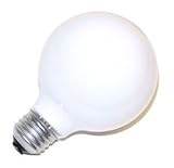 Bulbrite 25G25WH2 25W G25 Globe 120V Medium Base Light Bulb, White