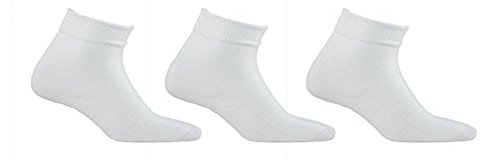 Diabetic Socks | Mens White Ankle 3 Pack | Seamless Toe Size 10-13