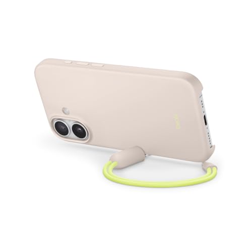Beats iPhone 17 Kickstand Case mit MagSafe und Kamerasteuerung, integrierter Staender und Trageschlaufe, Matte Aussenseite mit Innenfutter aus Mikrofaser – Kalkstein
