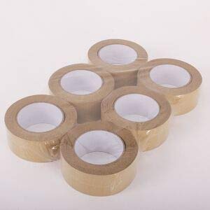6 Rolls Kraft Paper Tape 48mm x 50m Picture framing, Masking, Packaging - Eco-Friendly - Made in The UK with Recycled Material