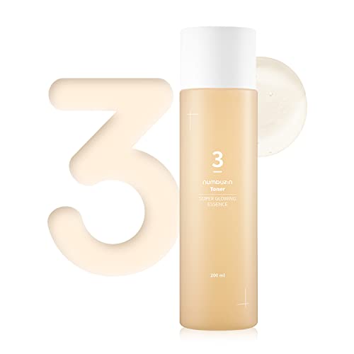 numbuzin Nr.3 Super Glowing Essence Gesichtswasserr, 6,76 fl oz/200 ml | Strahlende Haut, strahlende Haut, Essenz-Toner, fermentierte Inhaltsstoffe