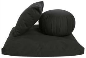 Kapok Zafu, Zabuton and Support Meditation Cushion Set (3pc), Sand