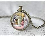 Pride and Prejudice Necklace - Jane Austen Necklace - Book Necklace - Literary Jewelry - Librarian Gift - Gift for Her - Book Lover
