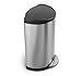 simplehuman Semi-Round Step Trash Can, Stainless Steel, Plastic Lid, 40 L / 10.5 Gal