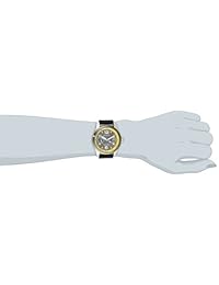 Invicta de la mujer 14143 I-Force Carbón vegetal Dial Negro piel Reloj