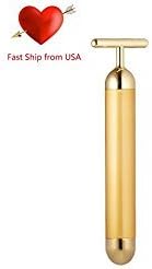 24K Golden Beauty Bar Golden Pulse Facial Massager Made in Japan (Imported) (Golden)