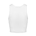 OThread Women's Basic Solid Scoop Neck Sleeveless Crop Tank Top(Large, OT018_White)