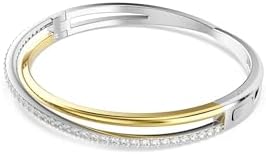 Bracciale rigido Hyperbola, Taglio Round, Bianco, Mix di finiture
