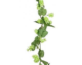 Ferris Heart Sloane Luxury Artificial Green Hop Garland x 1-5.74ft/175cm with plastic fixing loops, Faux Hanging Plant, Garland