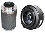 Hurricane 4" Inline Fan + Phresh 4" x 12" Carbon Filter Bundle Package