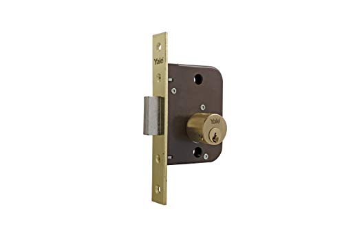yale-azbe Door Lock 47 Double Round 80 x 50 mm in Front of Brass-Coloured