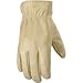 Wells Lamont Leather Work Gloves for Men – Grain Cowhide, Reinforced Palm – Ideal for Construction, Farming, Ranching – Ergonomic Fit, Keystone Thumb, Elasticized Wrist – Beige, Medium (1130M)