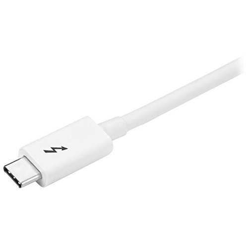 StarTech.com TBLT3MM1MW Thunderbolt 3 Cable, 3' / 1m, White, 4K 60Hz, USB C Charger, USB C to USB C Cable