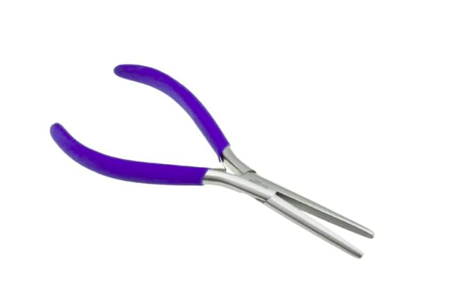 MAQNSCO 7" Flat Mouth Hair Extension Fitting Pliers – Professional Tool for Precise Hair Extension Application – Stylish Blue Design