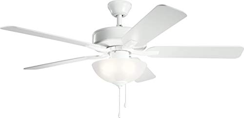 Kichler 330017wh Basics Pro Select 52 Ceiling Fan With Led