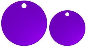 10 Bulk Wholesale Blank Round Shape Premium Pet Id Tag, 9 Colors, 2 Sizes to Choose From (Purple, Large)